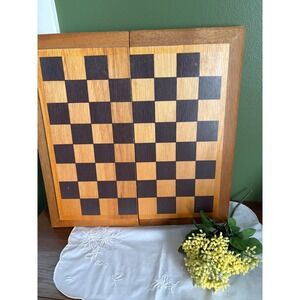 Vintage Wooden Folding Chess Board Case